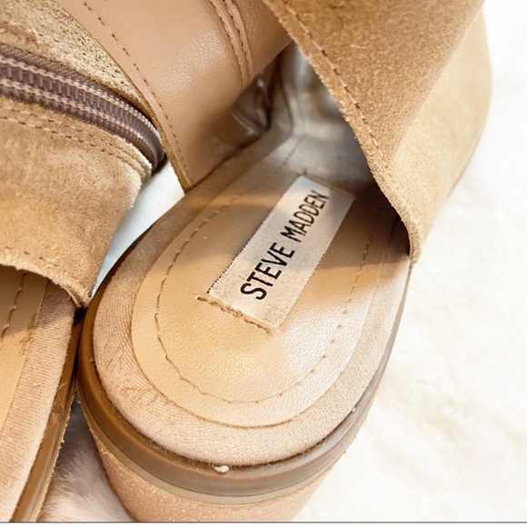 Steve Madden Aralyn Suede Open Toe Gladiator Sandals Tan Size 8M - Picture 9 of 12